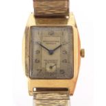 Gentleman's 9ct gold Bravingtons Renown wristwatch, the movement numbered K-297248, the case 2.5cm