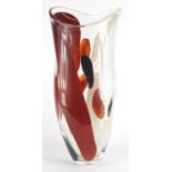 Large art glass vase, probably Murano etched marks to the base, 52.5cm high : For Further