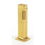 Dunhill gold plated Tallboy table lighter, 11cm high : For Further Condition Reports Please Visit