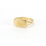 Gentleman's 18ct gold signet ring, size O, approximate weight 4.2g : For Further Condition Reports