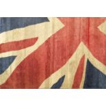 Contemporary hand knotted Union Jack design rug, 277cm x 181cm : For Further Condition Reports
