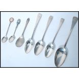 A group of seven silver hallmarked spoons dating from the 18th century to include a George II