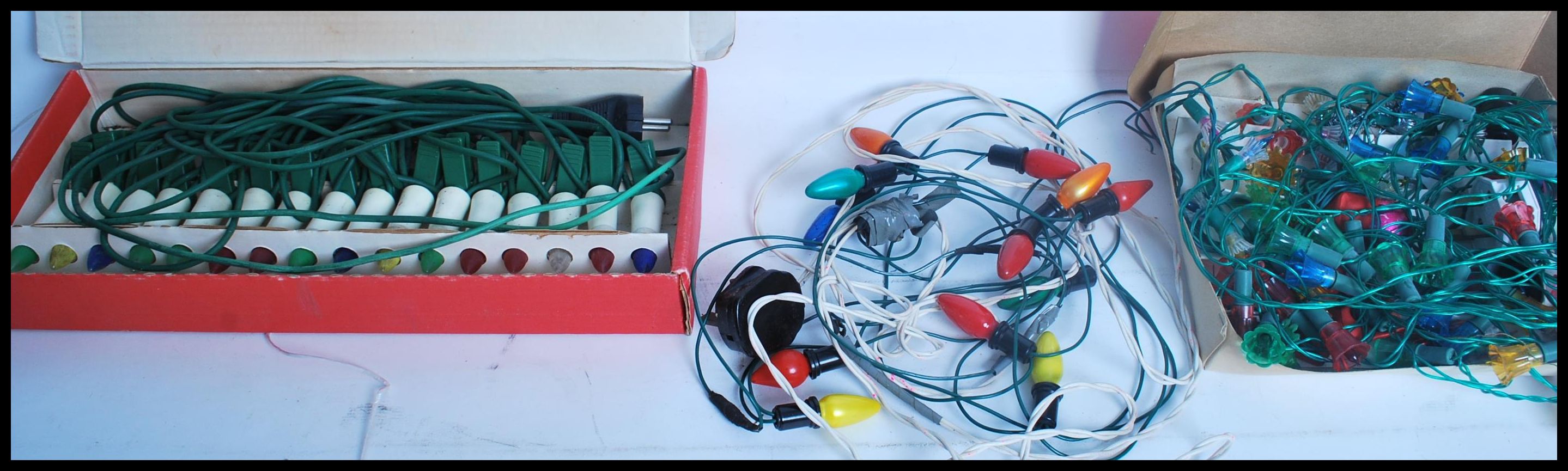 A collection of vintage 20th century Christmas lights to include two sets retaining original boxes.
