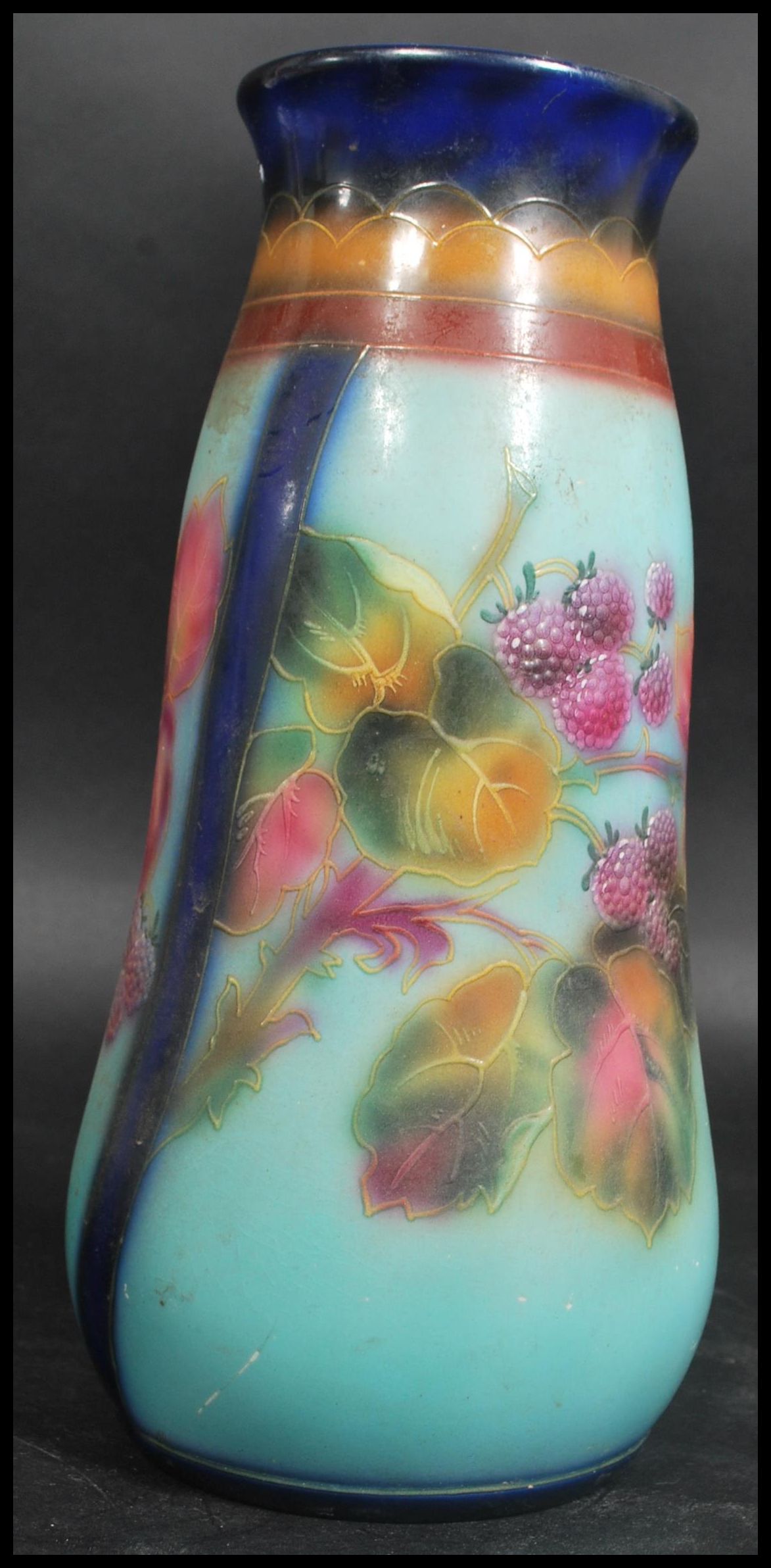 A good 19th century tube lined vase with decoration of grape and vine by Royal Bonn Germany. Further - Image 4 of 6