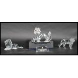 Three Swarovski cut glass figures annual edition 1997, Chinese dragon with red crystal eyes, '