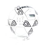 An Umbro football shaped radio Compact Disk player, designed to resemble a retro 32 panel football.