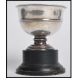 An early 20th century silver hallmarked trophy / chalice cup by Charles Boyton & Son Ltd bearing