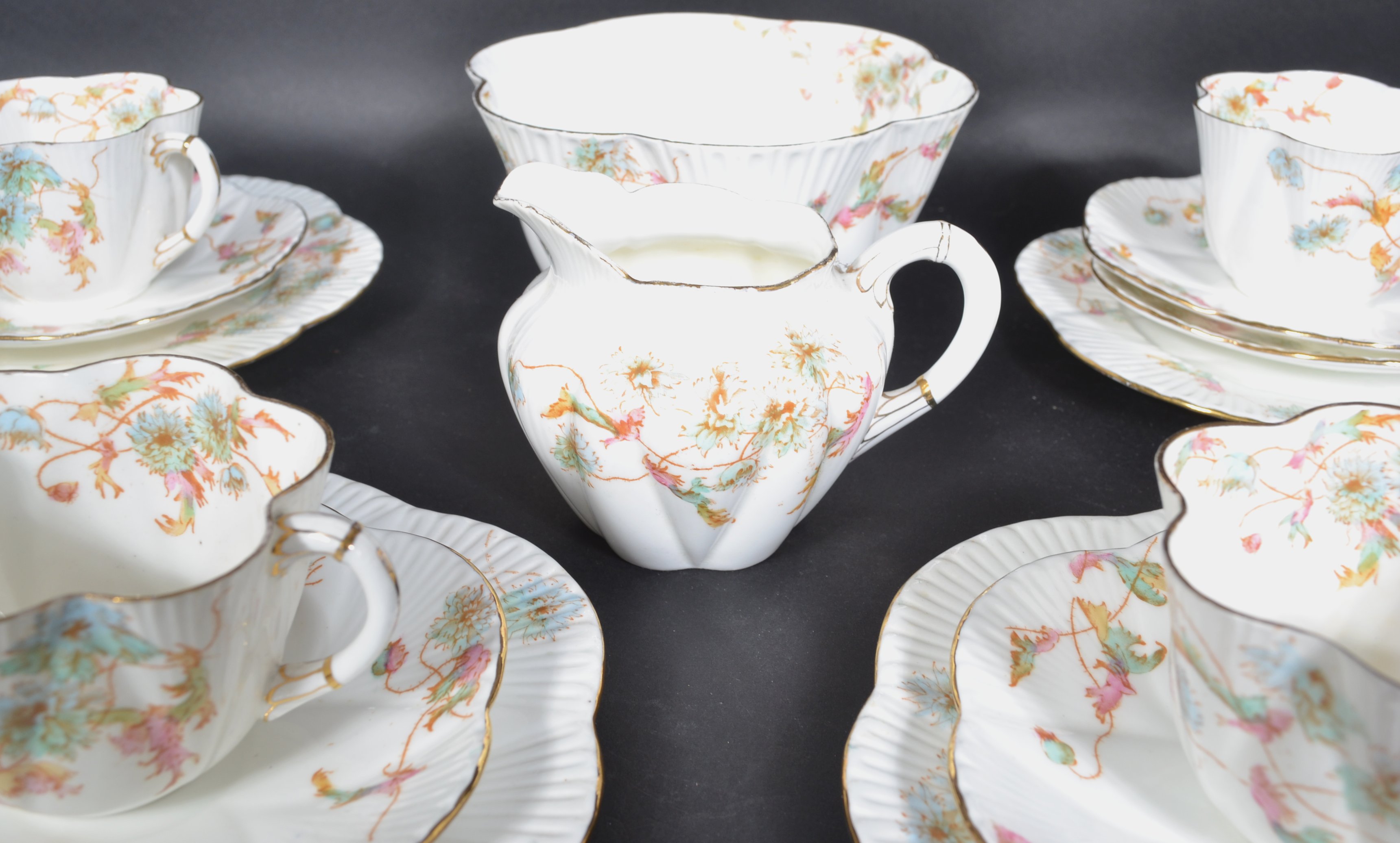 A 19th century Victorian Charles Wileman for Foley bone china ( pre Shelley ) six person tea service - Image 4 of 18