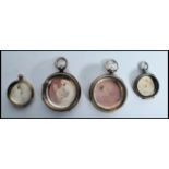 A collection of silver and silver hallmarked pocket watch cases lacking the movements, three without