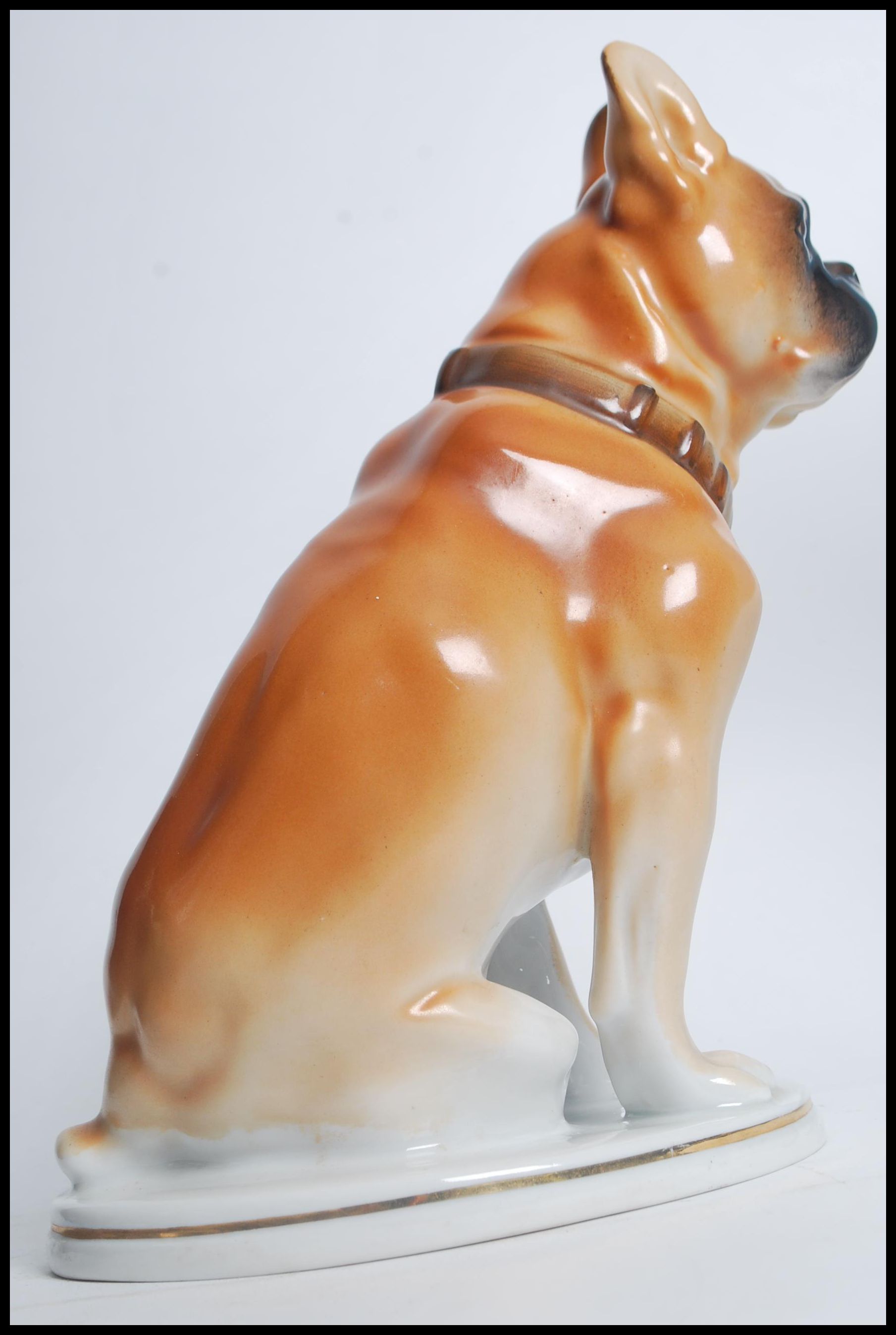 A 20th century Russian ceramic boxer dog. The dog - Image 4 of 5