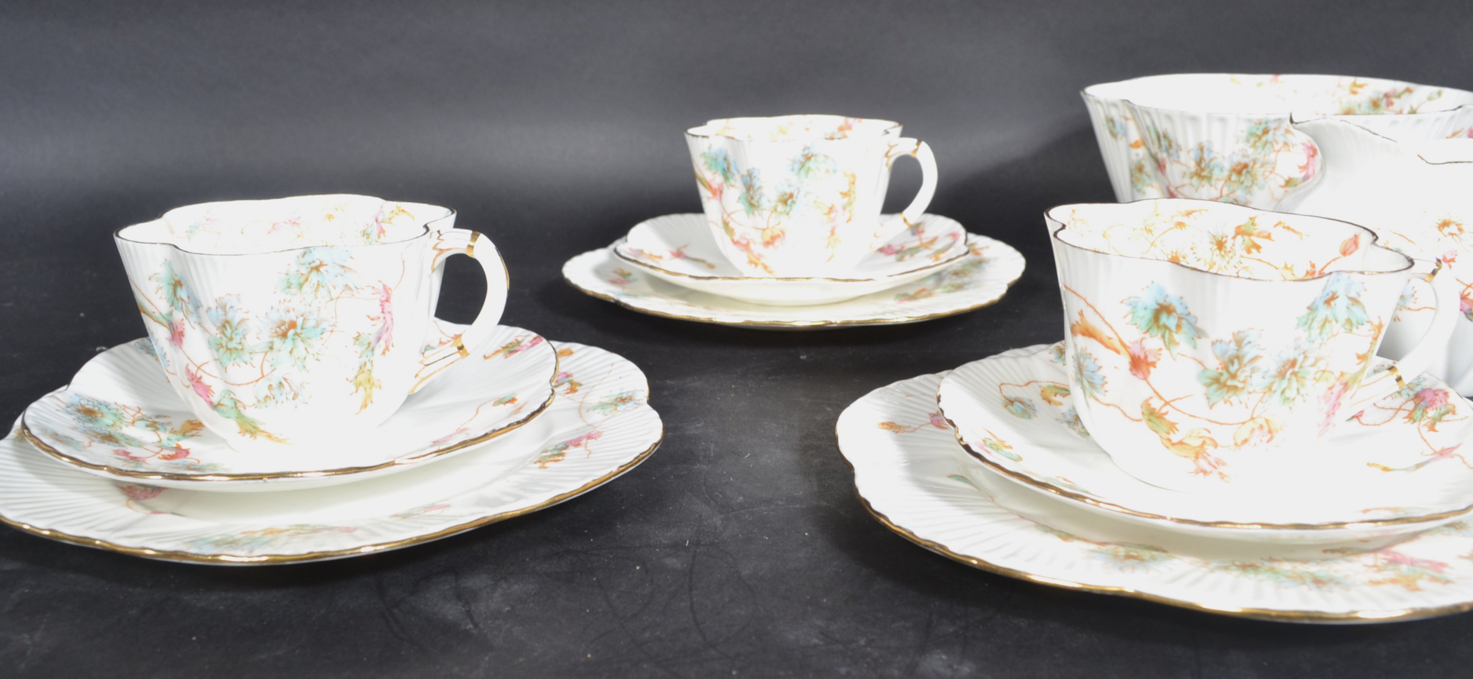 A 19th century Victorian Charles Wileman for Foley bone china ( pre Shelley ) six person tea service - Image 3 of 18