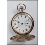 A rare silver hunter faced pocket watch marked ' 1st prize Speedwell Bicycle Club Open 100, CA