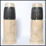 A pair of vintage mid 20th century retro West German Dumler and Breiden ceramic vases in the form of