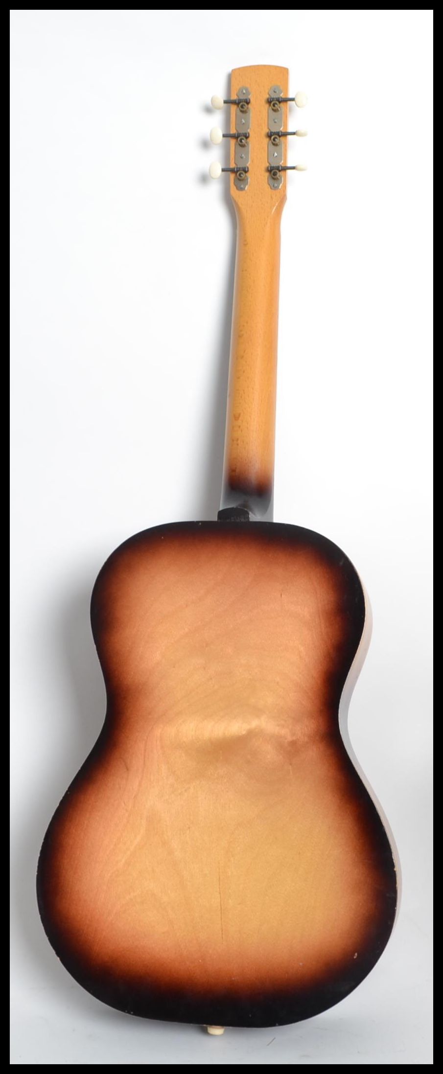 A mid 20th century Spanish acoustic six string guitar having a shaped body. - Image 3 of 5