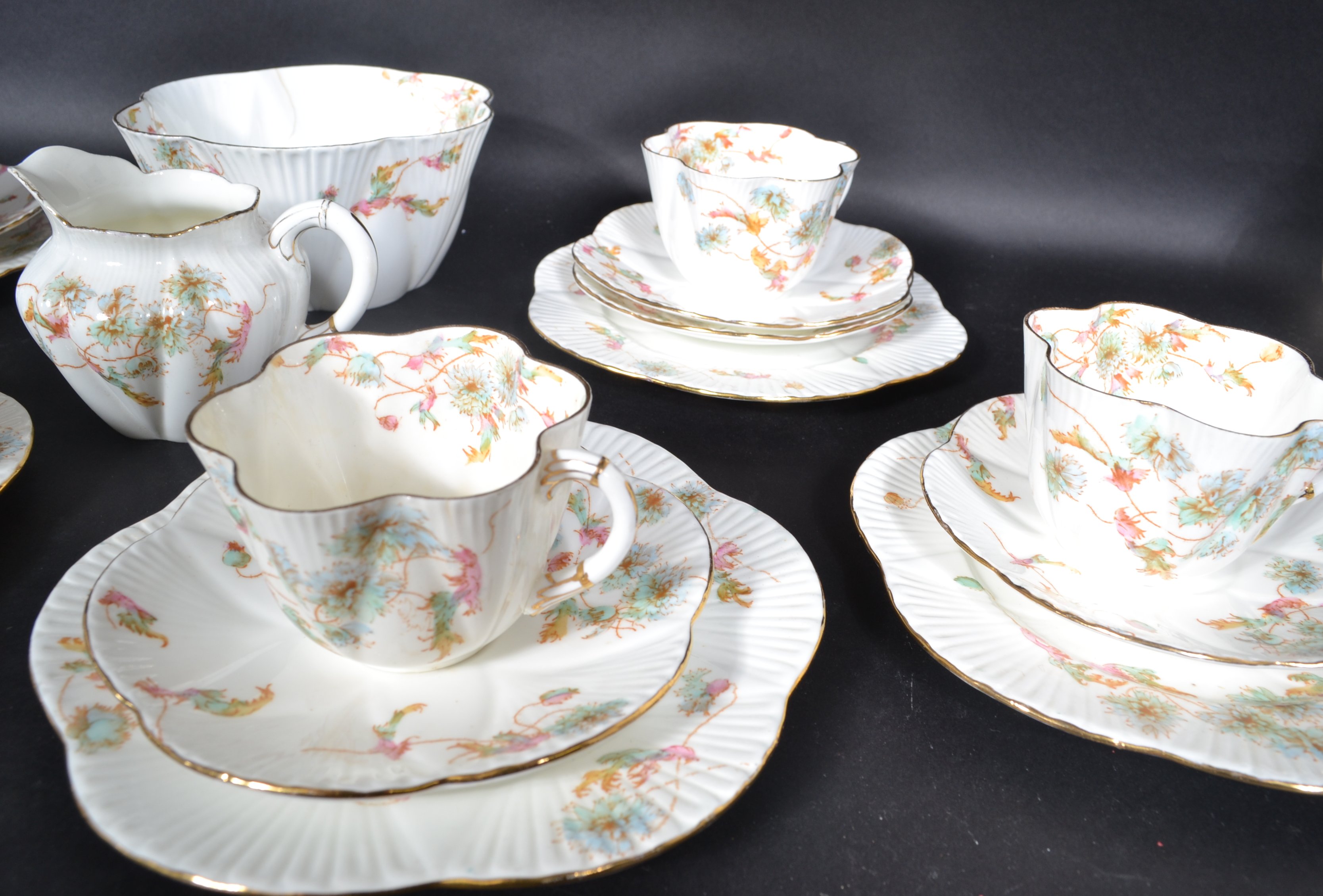 A 19th century Victorian Charles Wileman for Foley bone china ( pre Shelley ) six person tea service - Image 6 of 18