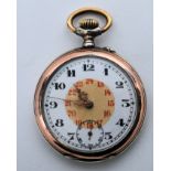 An early 20th century continental 800 silver gentlemans 24 hour pocket watch. The crown winding