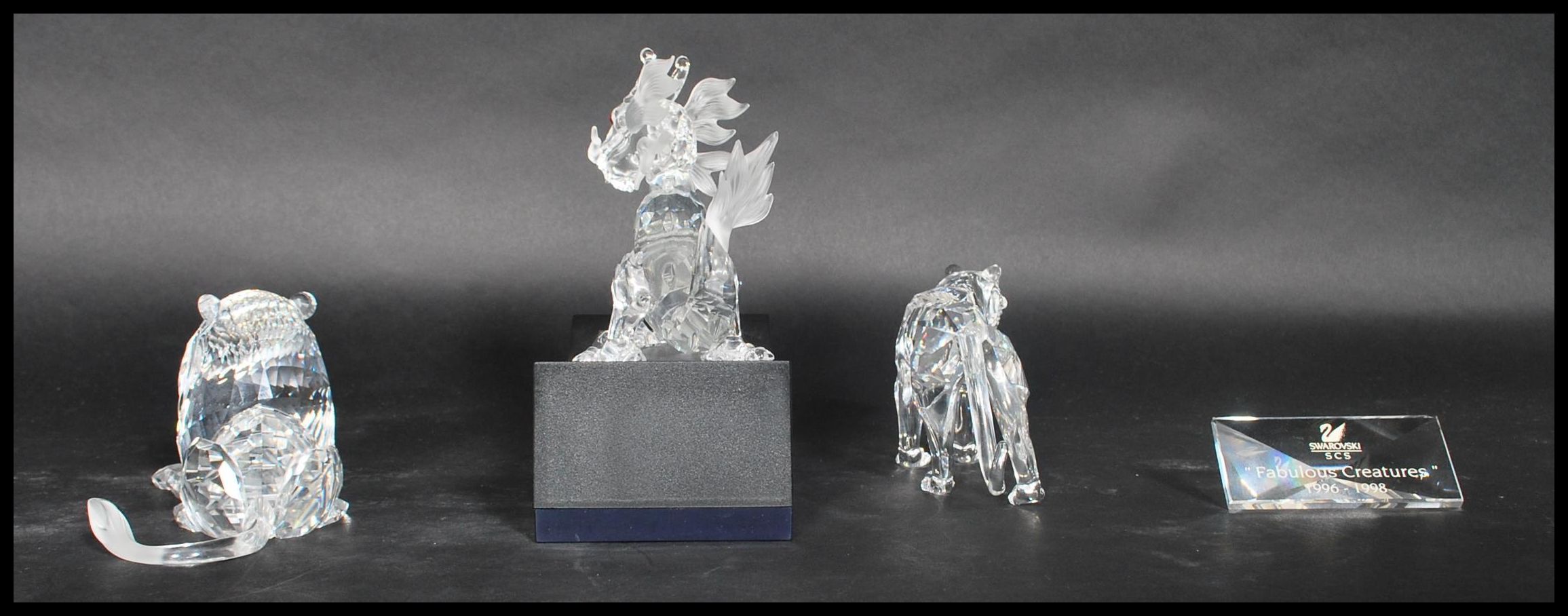Three Swarovski cut glass figures annual edition 1997, Chinese dragon with red crystal eyes, ' - Image 5 of 5
