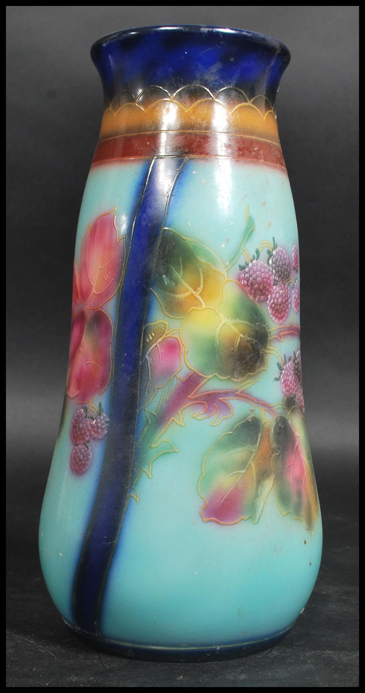 A good 19th century tube lined vase with decoration of grape and vine by Royal Bonn Germany. Further - Image 2 of 6