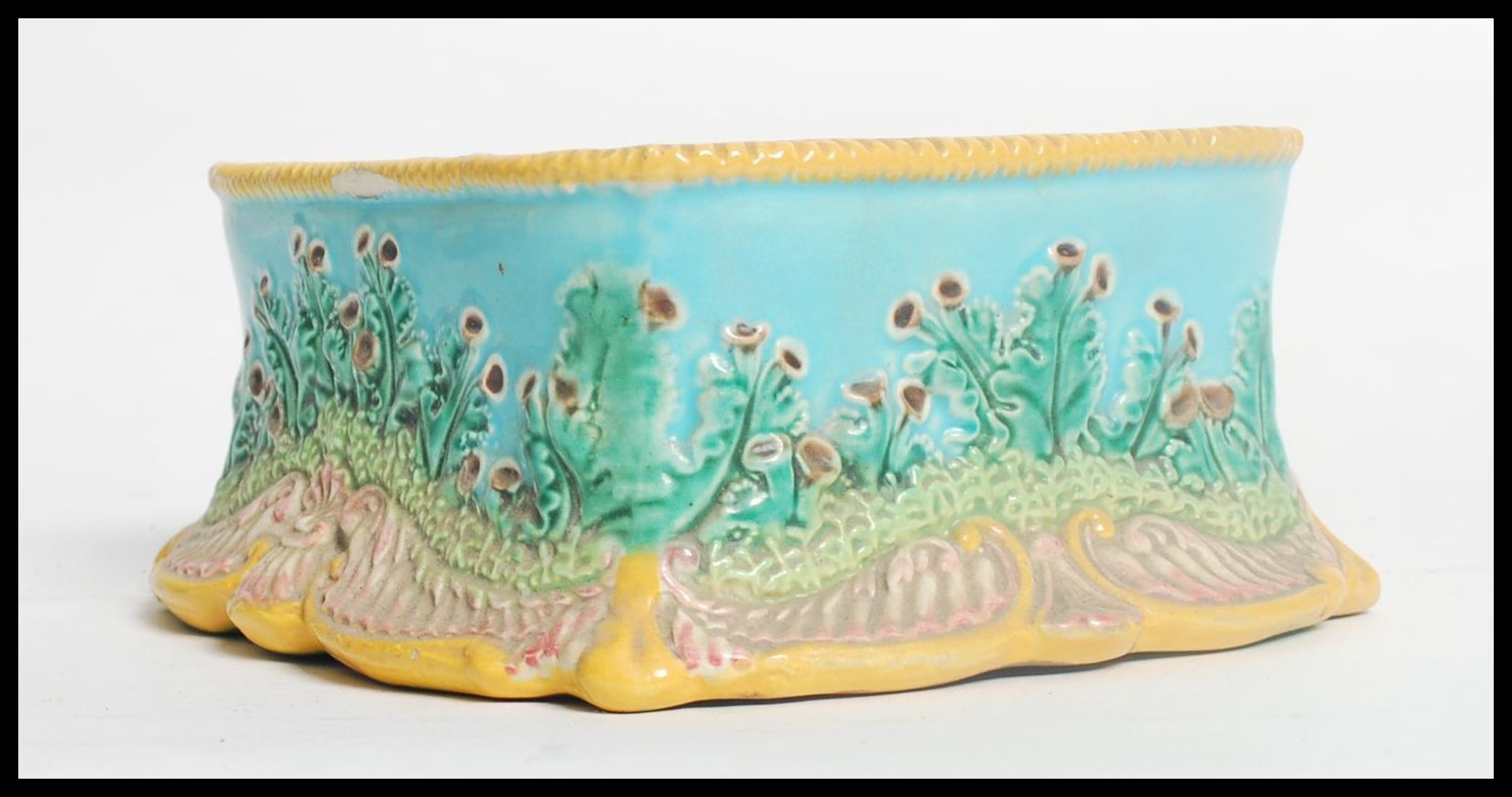 A 19th century George Jones majolica Sardine Dish base circa 1870's. Lacking cover, the dish - Image 2 of 6