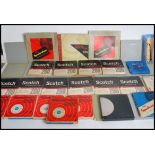 Two boxes of vintage 20th century reel to reel tapes, many of home recordings from radio shows of