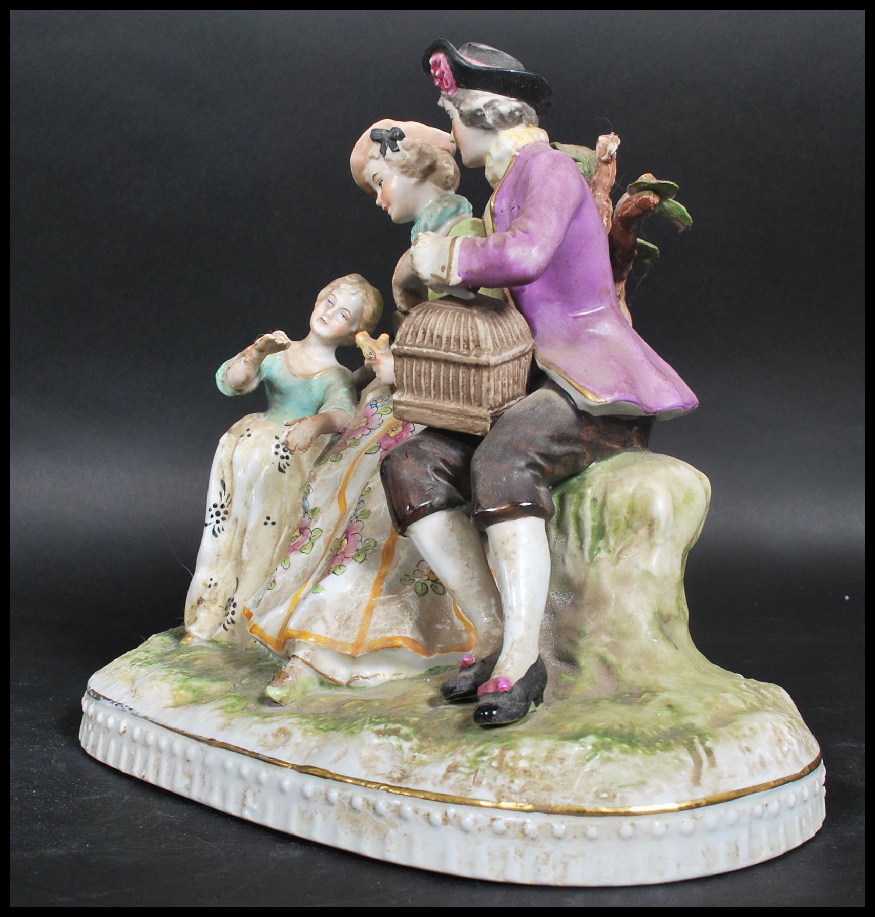 A 19th century Wilhelm Rittirsch German diorama figure group. The figurine depicting a family with - Image 2 of 9