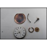 A 19th century pocket watch movement in parts lacking the case. The movement being marked for