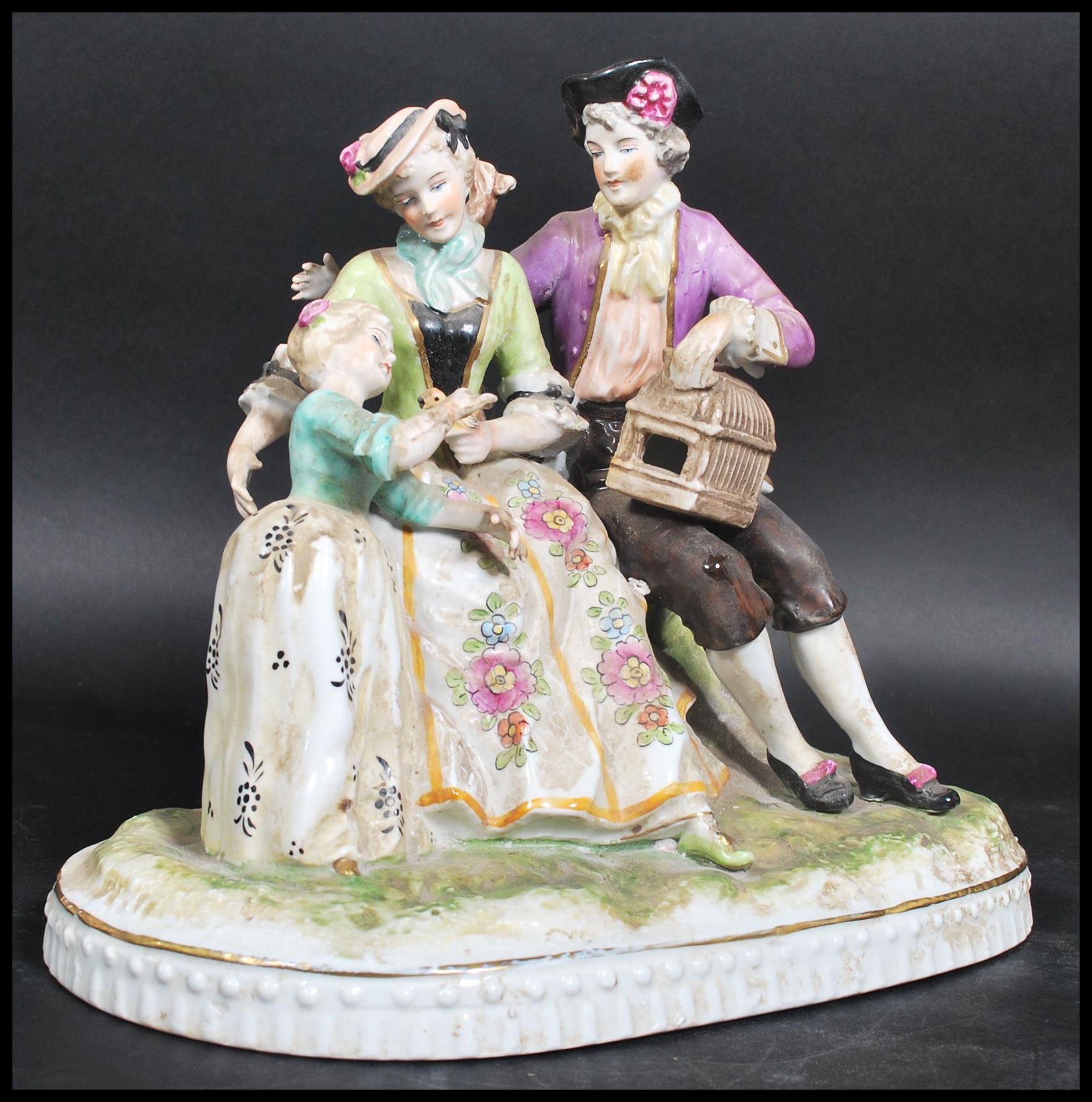 A 19th century Wilhelm Rittirsch German diorama figure group. The figurine depicting a family with - Image 8 of 9