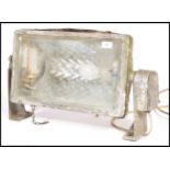 A vintage retro 20th century adjustable wall mounted factory / street lamp having a rectangular