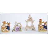 A group of 19th century ceramics to include a pair of Staffordshire flat back spill vases, a
