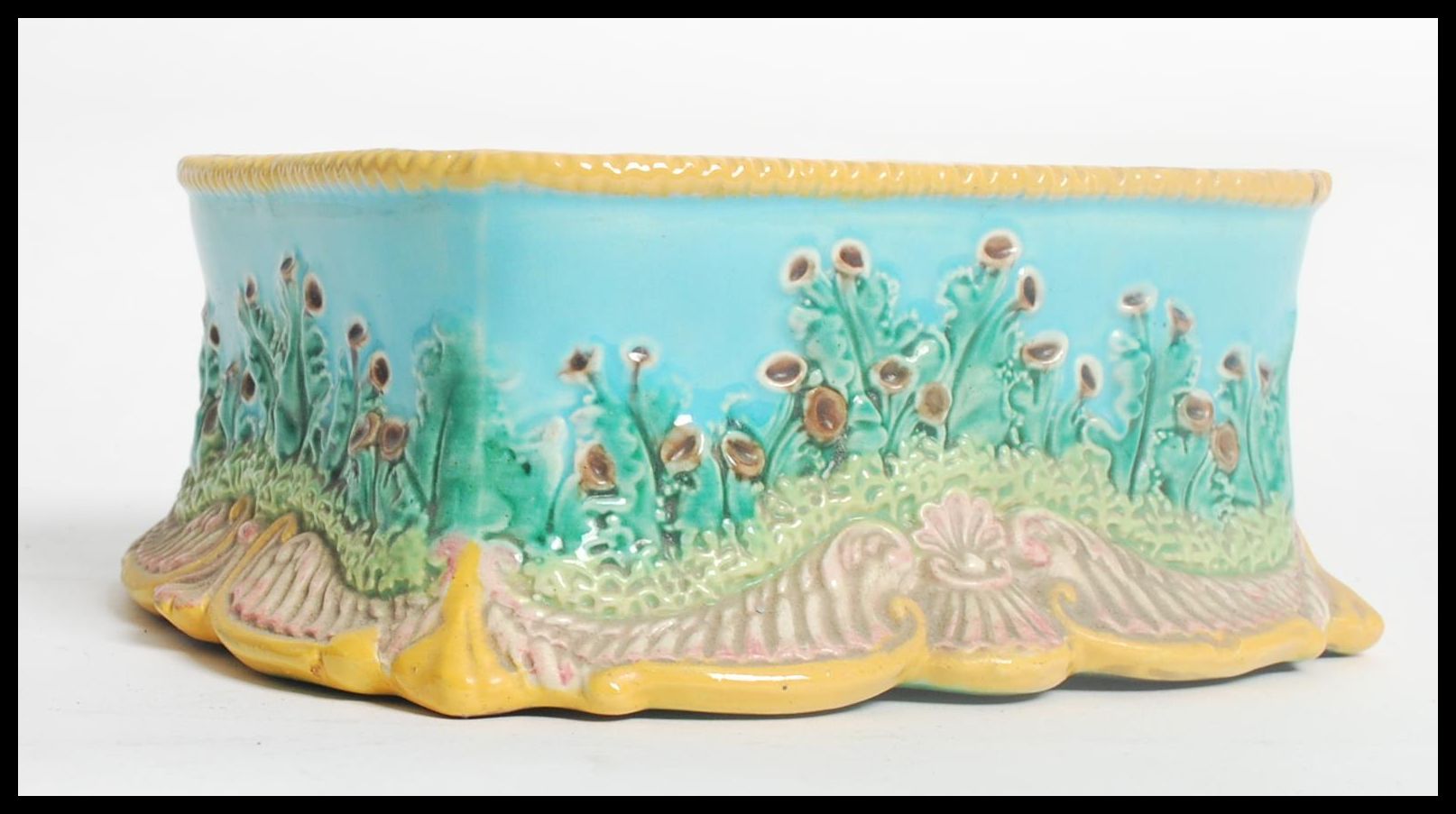 A 19th century George Jones majolica Sardine Dish base circa 1870's. Lacking cover, the dish - Image 3 of 6