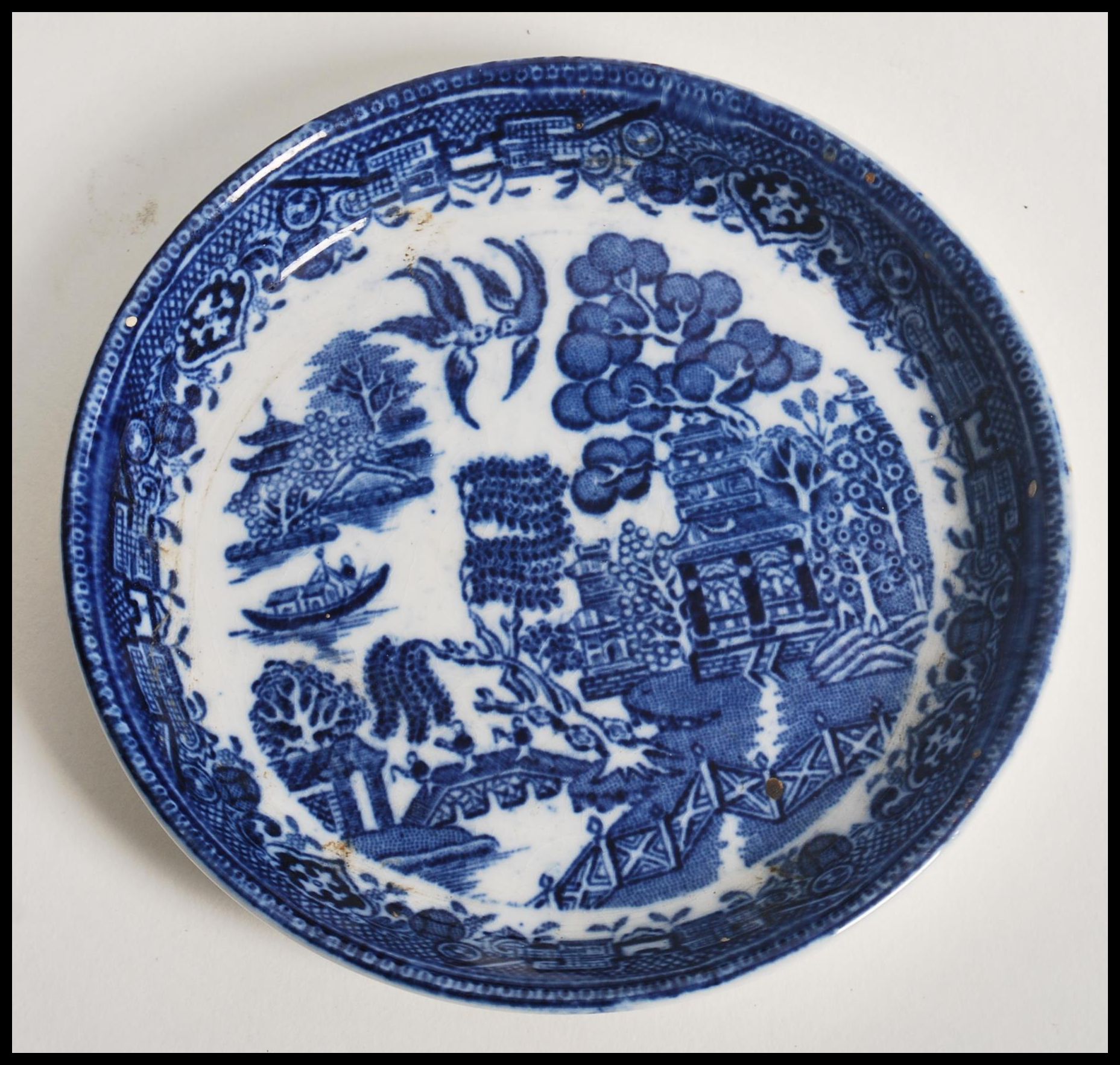 A group of blue and white ceramics dating from the early 19th century to include Spode Tiber pattern - Image 6 of 11