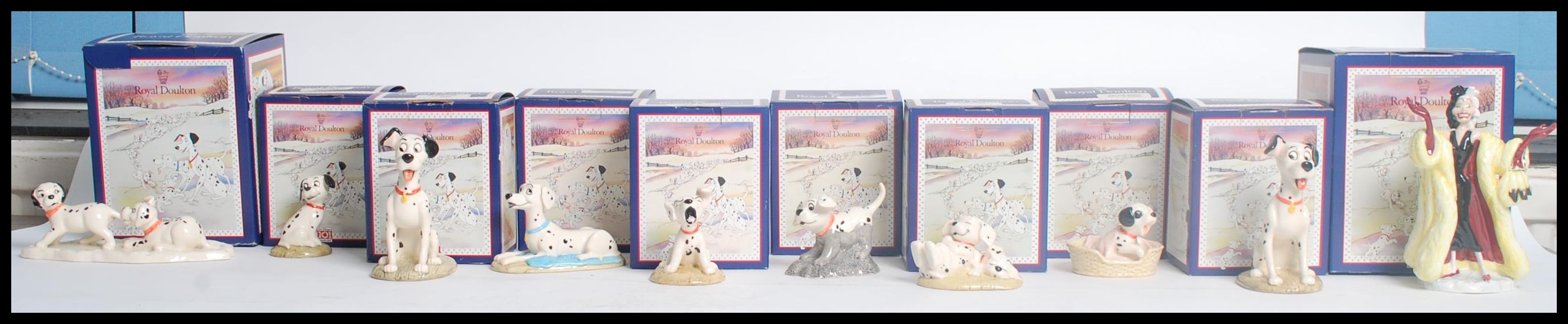 A collection of ten Royal Doulton Walt Disney's 101 Dalmatians ceramic figurines to include