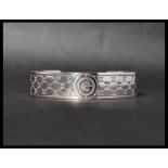 A hallmarked 925 silver designer Gucci cuff bangle bracelet . Marked Star  6971 AR 925 R Gucci