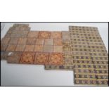 A large collection of 19th century Victorian ceramic tiles approx 8ft by 6ft in total size. Most