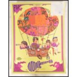 A vintage music promotional poster for The Monkees, designed by David Schiller in 1967 featuring the