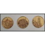 Three Bristol 2000 Hallmarked 9ct gold coins weighing 4.1 grams each. Hallmarked to verso.