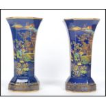 A pair of Carlton Ware vases in the Mikado pattern