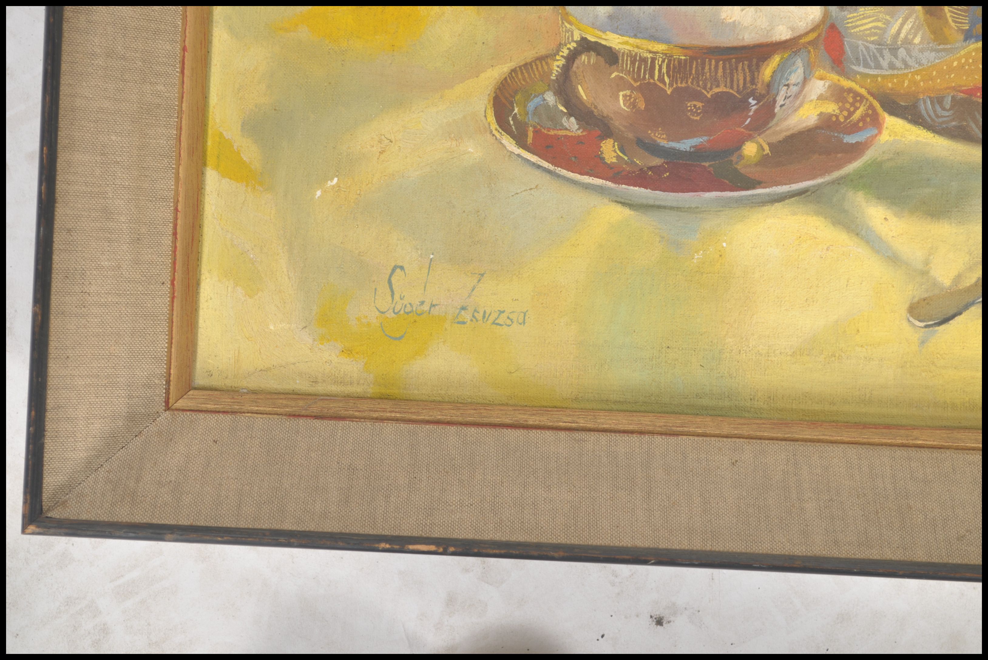 A vintage 20th century oil painting still life stu - Image 3 of 4