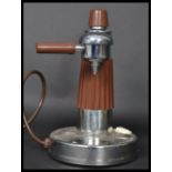 A 1960's retro Italian chrome coffee electric espresso machine of column form with brown plastic