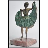 A 20th century cold painted bronze figurine of a d
