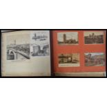 A collection of postcards and photographs contained within a large album dating from the early
