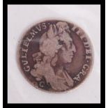 A rare William and Mary 17th century William II 1696 silver six pence coin Dei Gra with Chester Mint