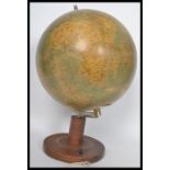 A vintage mid 20th century 1950's East German table globe 'Raths Physikalischer Erdglobus',