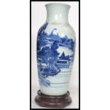 An early 19th century possible late 18th century Oriental Chinese blue and white porcelain vase