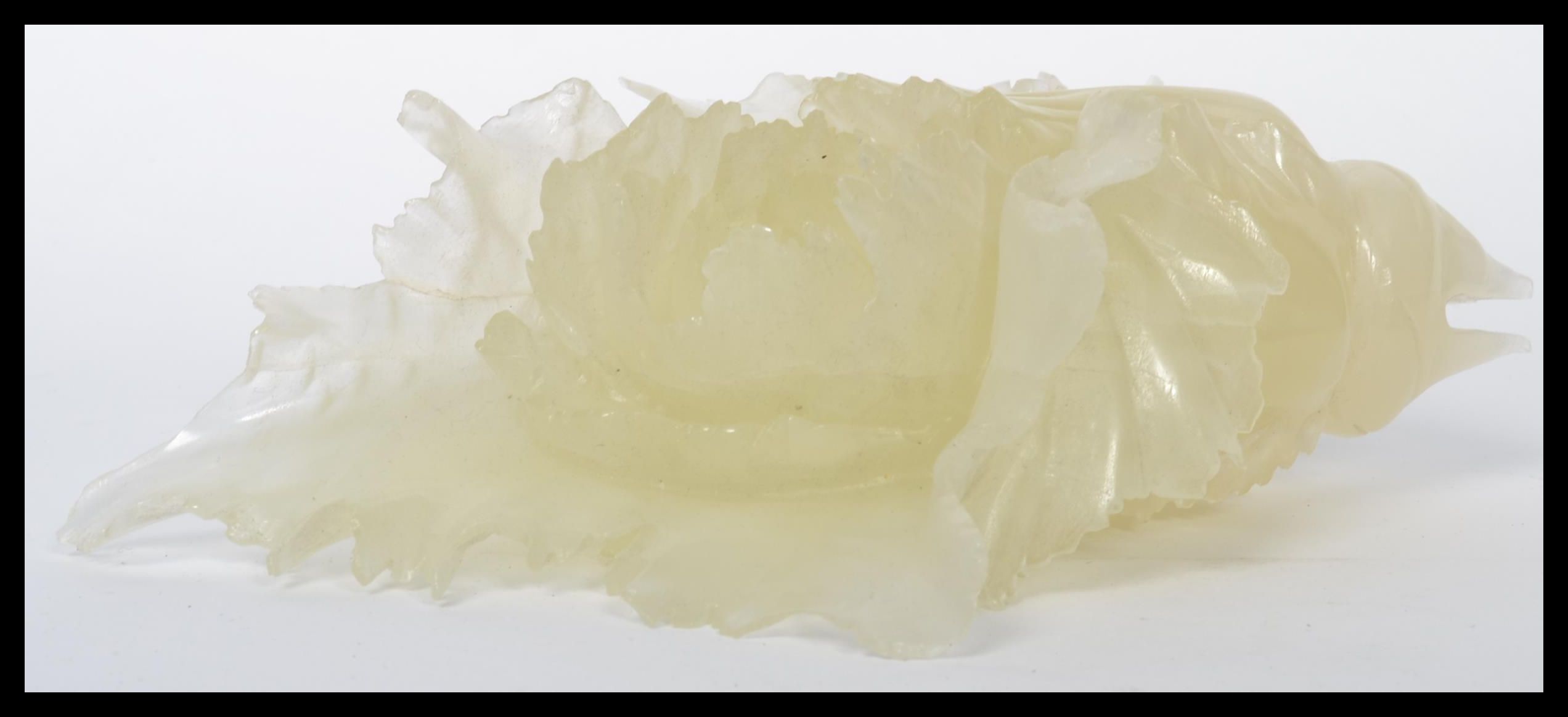 An unusual 20th century Chinese cabbage carved from mutton jade. Please see images. Measurs 8.5 cm - Image 2 of 6