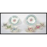 A collection of six Royal Albert Bone China cups and saucers for the months of the year together
