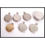 A goof group of vintage 20th century pocket watches along with a pocket watch case. Please see