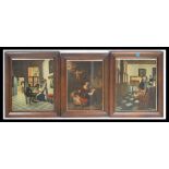 A collection of 3 early 20th century framed and glazed prints with architectural interior scenes