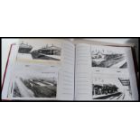 Vintage transport. Collection of b&w cards in four albums  showing steam locomotives (450+) with