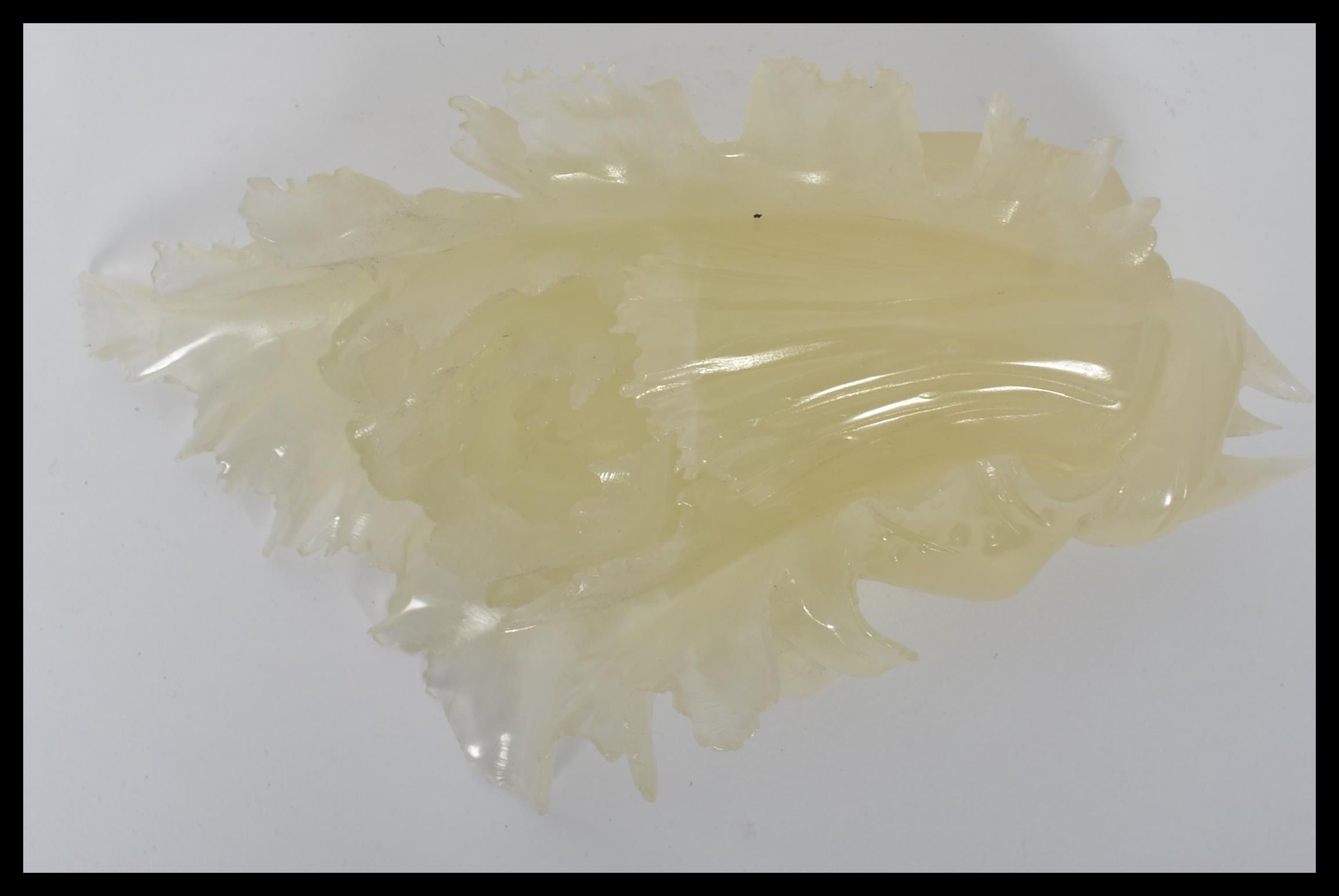 An unusual 20th century Chinese cabbage carved from mutton jade. Please see images. Measurs 8.5 cm - Image 6 of 6